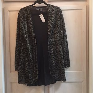 Glittered Leopard Print Duster Jacket